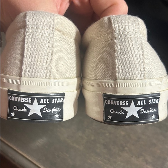 Converse Cream Canvas Slip-Ons Unisex Styling - Picture 2 of 3